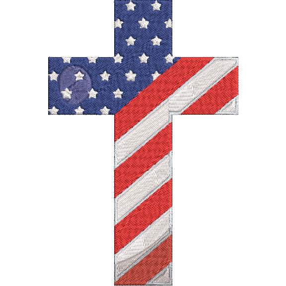We Remember - Flag Cross Embroidery Design