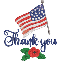We Remember - Thank You Flag Embroidery Design