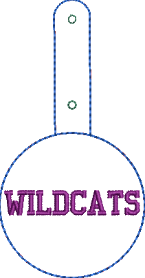 Mascot Keyfobs - Wildcats Embroidery Design