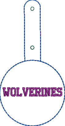 Mascot Keyfobs - Wolverines Embroidery Design