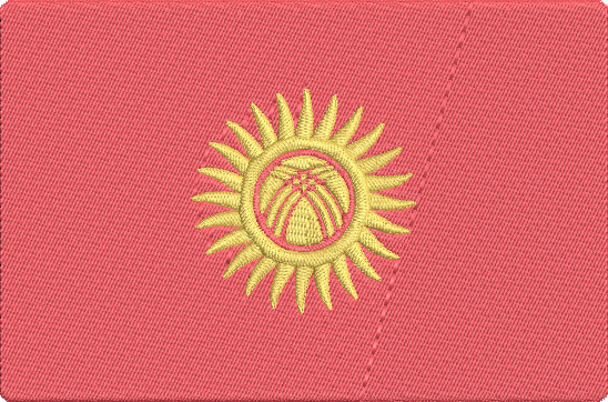 World Flags - kyrgyzstan Embroidery Design