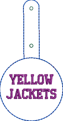 Mascot Keyfobs - Yellow Jackets Embroidery Design